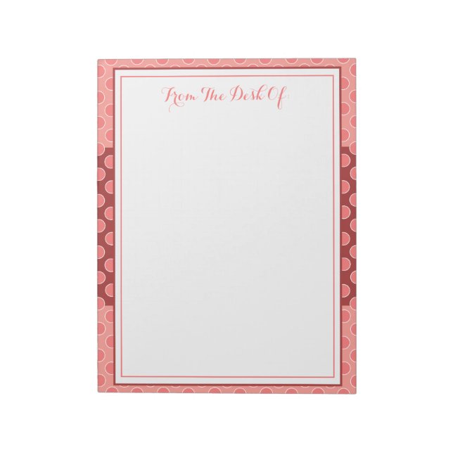 Coral Polka Dot Pattern Notizblock (Rotiert)