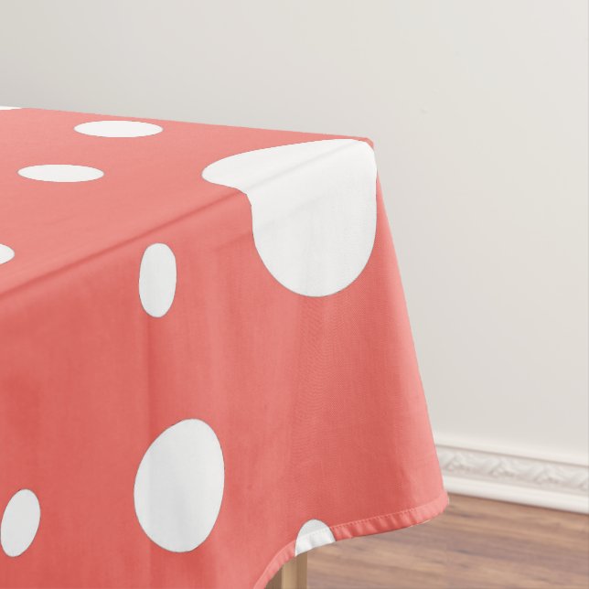 Coral Polka Dot Tischdecke (Beispiel)