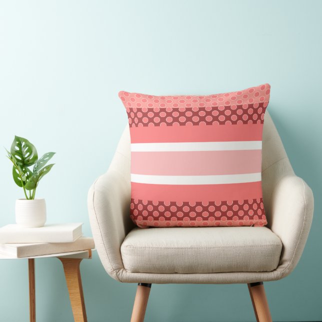 Coral Polka Dots Kissen (Stuhl )