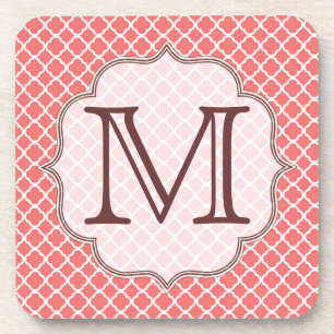 Coral Quaterfoil Latti Monogramme Dessous de verre