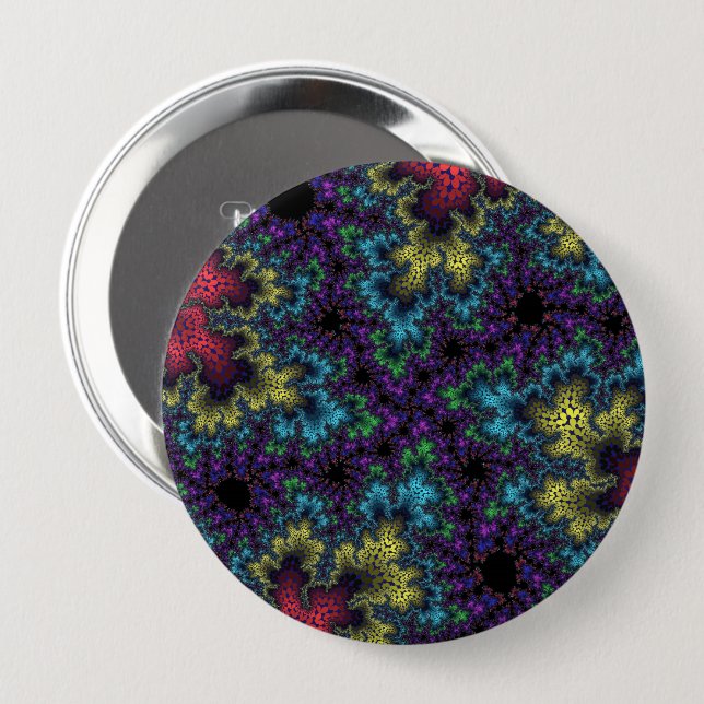Coral Rainbow Speckle Button (Vorne & Hinten)