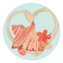 Coral Red und Mint Seashell Liebe