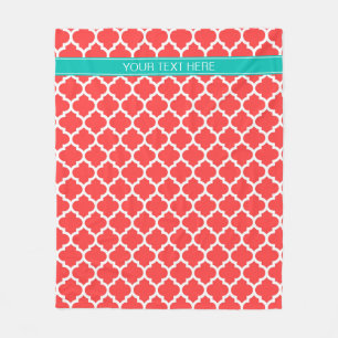 Coral Red Whart marokkanische #5 Monogram Aquamari Fleecedecke