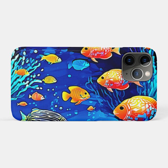 Coral Reef Fish Art Case-Mate iPhone Hülle (Rückseite (Horizontal))
