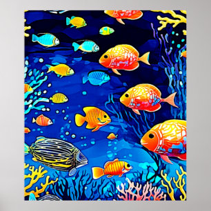 Coral Reef Fish Art Poster