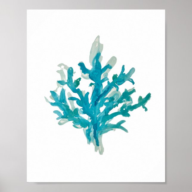 Coral Reef Gemälde Türkis Beach Decke Kunst Poster (Vorne)