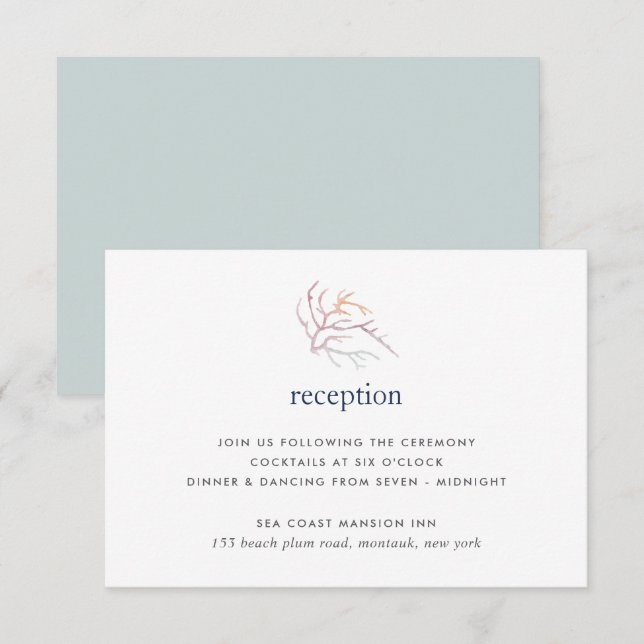 Coral Reef Hochzeitskarte Einladung (Vorne/Hinten)