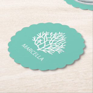 Coral Reef Individuelle Name Summer Beach Untersetzer