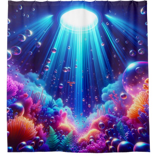 Coral Reef Sanctuary - Unterwasser Elegance Duschvorhang (Vorderseite)