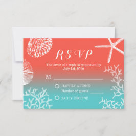 Coral Reef Starfish Beach Hochzeitungs-UAWG RSVP Karte