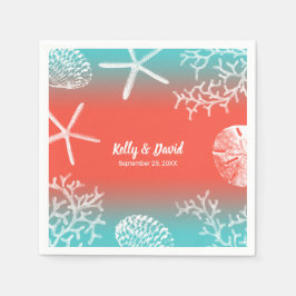 Coral Reef Starfish Tropical Beach Wedding Serviette