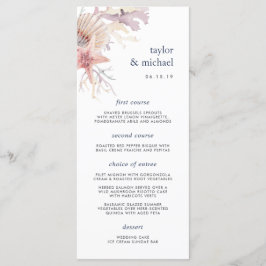 Coral Reef Wedding Menu Card Menükarte