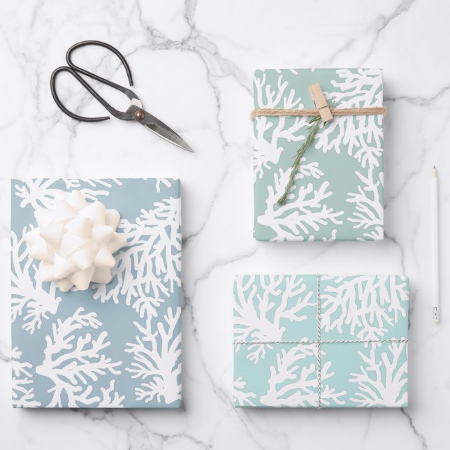 Coral Reefs Beach Summer Wedding Geschenkpapier Set (Vorderseite)