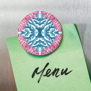 Coral Rococo en rose et aqua Option 3 Magnet
