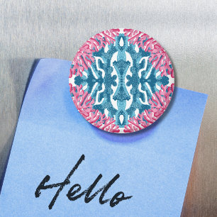 Coral Rococo in Rosa und Aqua Option 2 Magnet