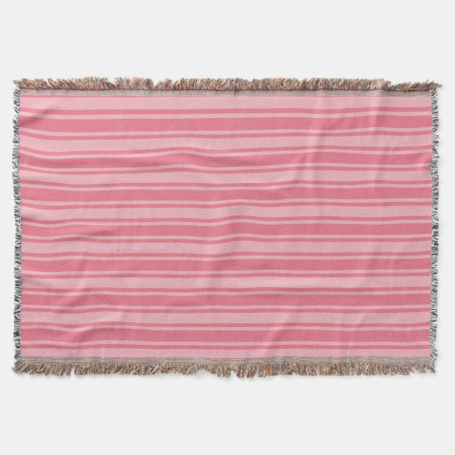 Coral rosa Candy Streifen Decke (Vorderseite)