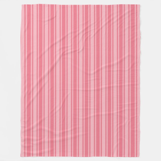 Coral rosa Candy Streifen Fleecedecke (Vorderseite)