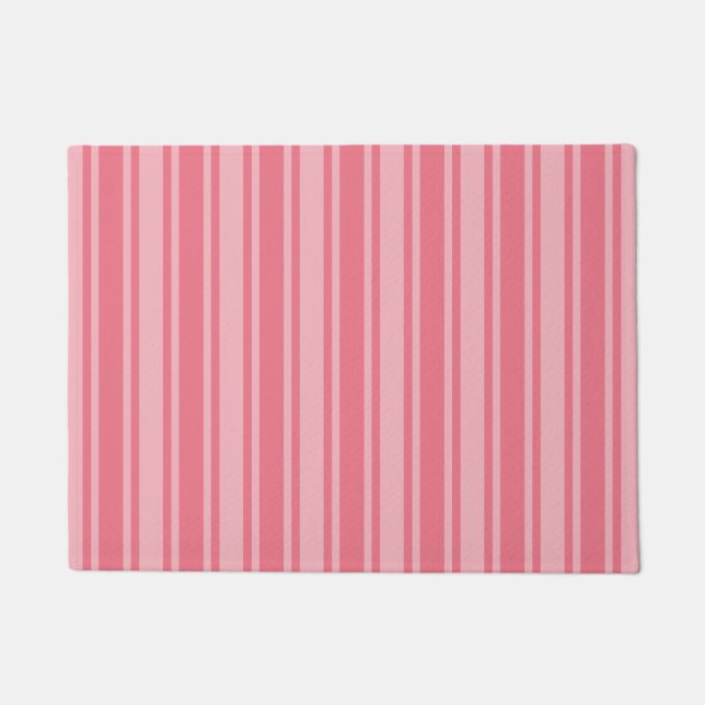 Coral rosa Candy Streifen Fußmatte (Vorderseite)