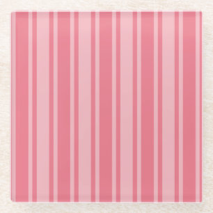 Coral rosa Candy Streifen Glasuntersetzer