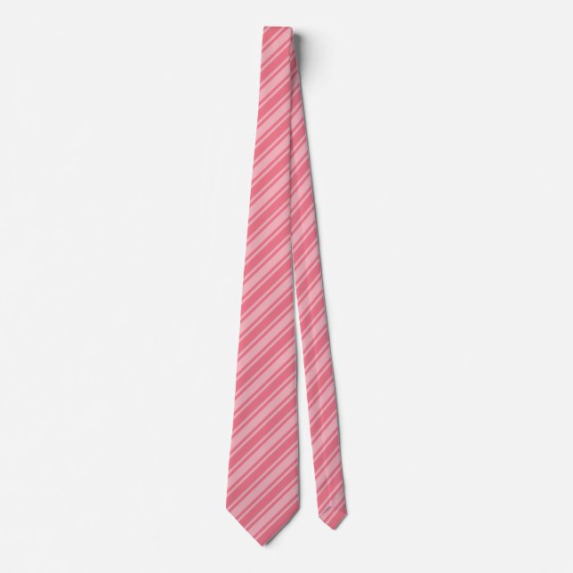Coral rosa Candy Streifen Krawatte (Vorderseite)