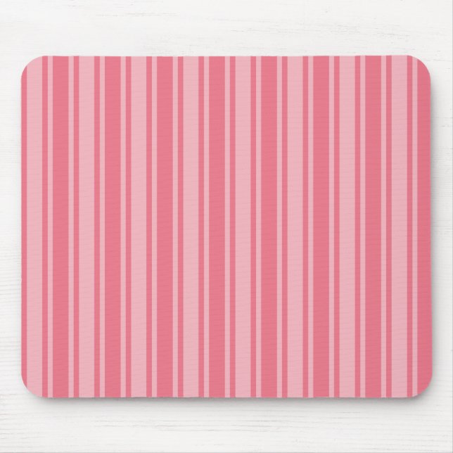 Coral rosa Candy Streifen Mousepad (Vorne)