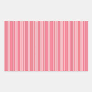 Coral rosa Candy Streifen Rechteckiger Aufkleber