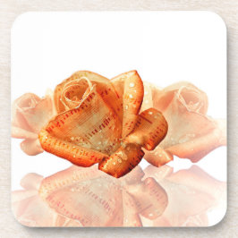 Coral Rose Blossom mit Notenmusik Getränkeuntersetzer