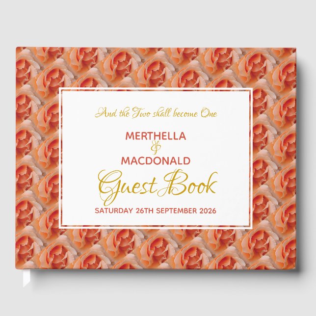 CORAL ROSE Christlich Scripture Patriotic Wedding Gästebuch (Vorderseite)