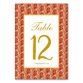 CORAL ROSE Elegante Blumengeflechte Christlich Tischnummer