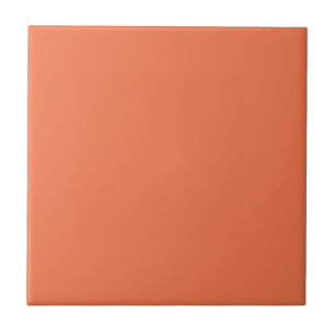 Coral Rose Orange Solid Color Print Fliese