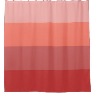 Coral rose rayures rideau de douche