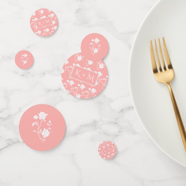 Coral Rose Wedding Confetti Konfetti (Gruppe)