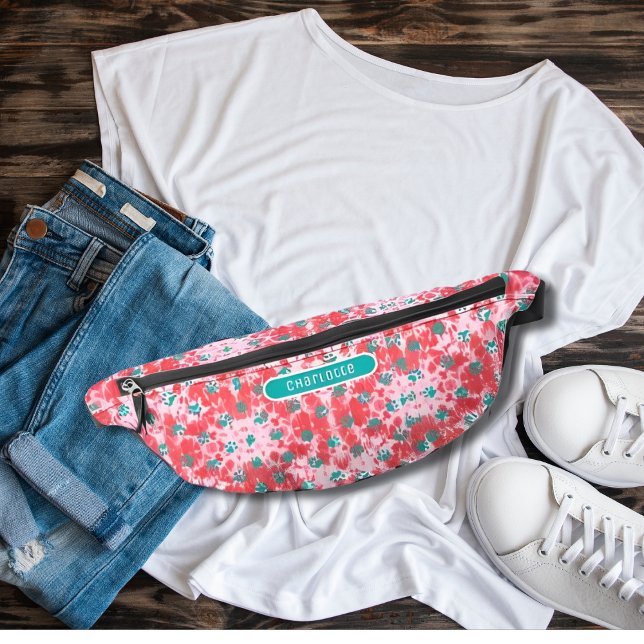 Coral rouge Shibori Topaz bleu Paw Motif mou (Créateur téléchargé)