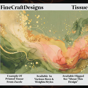 Coral & Sage Alcohol Tinte + Gold EA3R Decoupage Seidenpapier