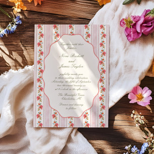 Coral Sage Blush Cottage-Hochzeit Einladung
