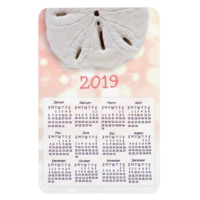 Coral Sand Dollar Mini Magnet Kalender (Vertikal)