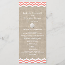 Coral Sand Dollar & Zickzack Hochzeitsprogramm Programm