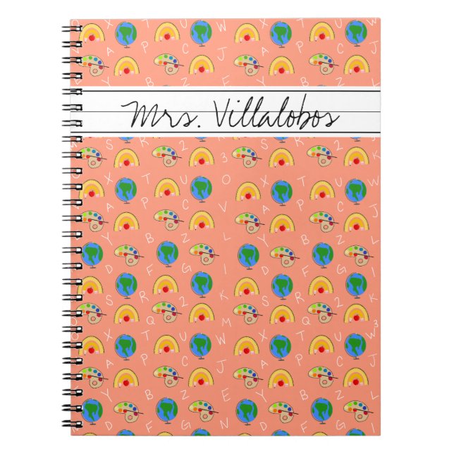 Coral School Supplies and the Alphabet  Notizblock (Vorderseite)