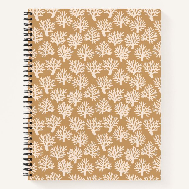 Coral Scribbles Brown Notizbuch (Vorderseite)