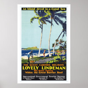 Coral Sea Australia ~ Vintage Travel Poster