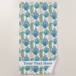 Coral Seaweed Pattern Zolltariftext Strandtuch