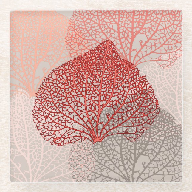 Coral Shadow Glasuntersetzer (Vorderseite)