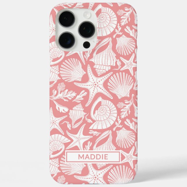 Coral Shells Personalized iPhone 16 Pro Max Hülle (Rückseite)