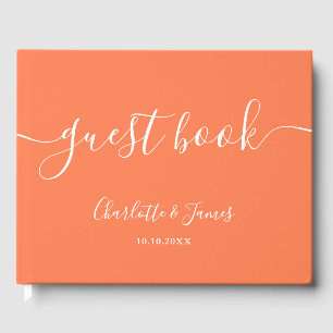 Coral Signature Script Wedding Gästebuch