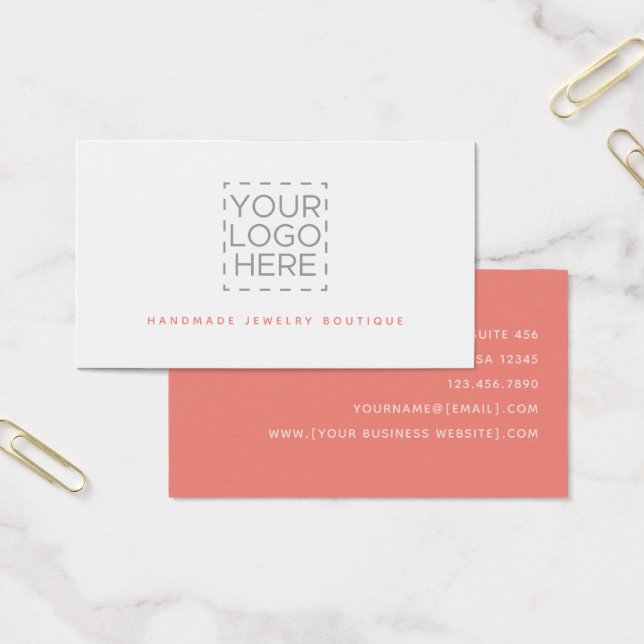 Coral Simple Moderne Design de bijoux Logo (Bureau)