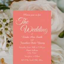 Coral Simple Style Wedding