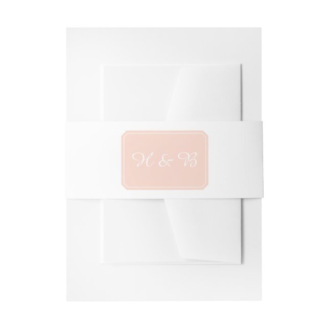 Coral Simply Elegant Wedding Bands Einladungsbanderole (Vorderseite Beispiel)