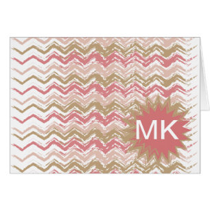 Coral Spice Scribble ZigZag Chevron Motif