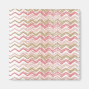 Coral Spice Scribble ZigZag Zickzack Muster Magnet