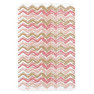 Coral Spice Scribble ZigZag Zickzack Muster Magnet